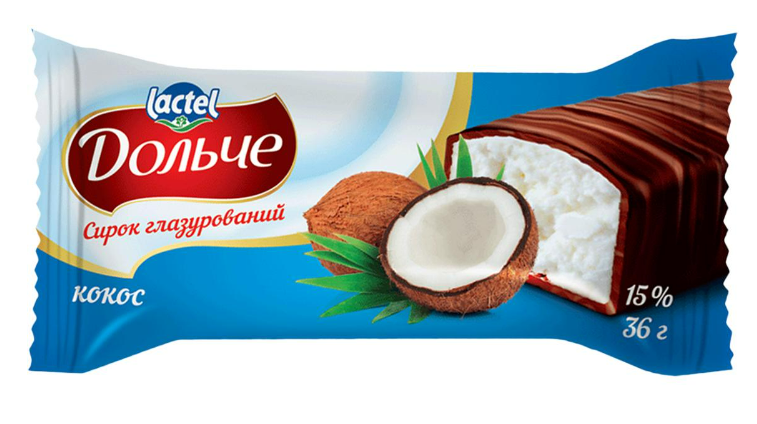 Сирок глазурований ДОЛЬЧЕ кокос 15%, 36г